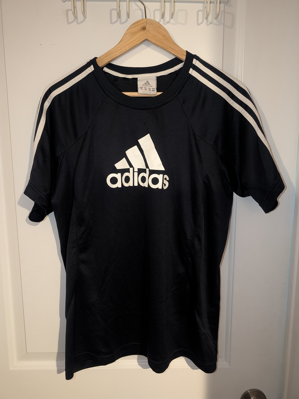 ⭐3 For $20⭐ adidas Black Tee with White Logo & Shoulder Stripes
